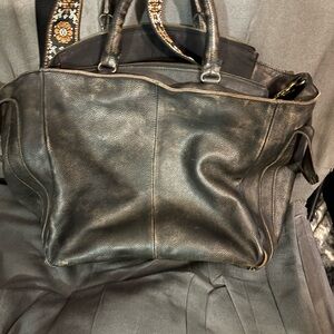 Free People Charcoal Leather Tote